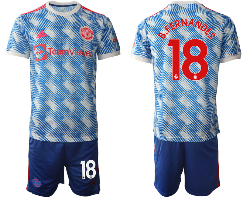 Men 2021-2022 Club Manchester United away blue #18 Soccer Jersey